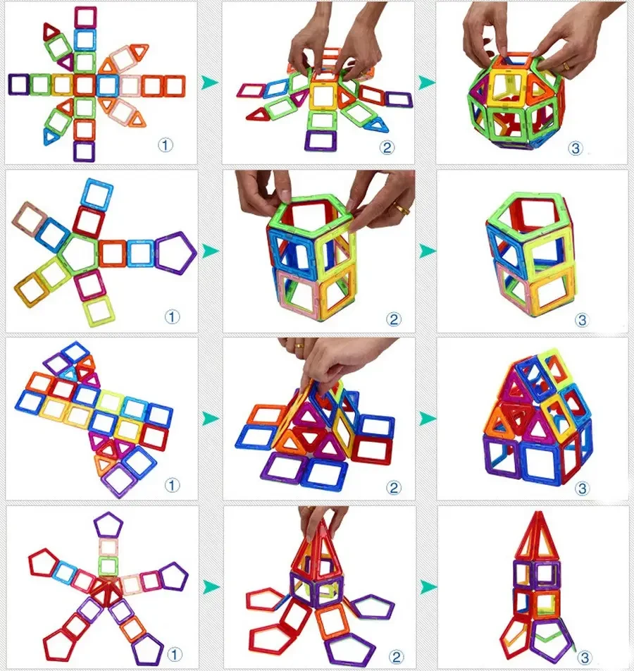 Детский магнитный конструктор из 72 деталей - фото 5 - id-p2137502173
