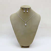 Комплект кулон (підвіска) сережки з каменем циркон BLAGOY-ART KN00063-1