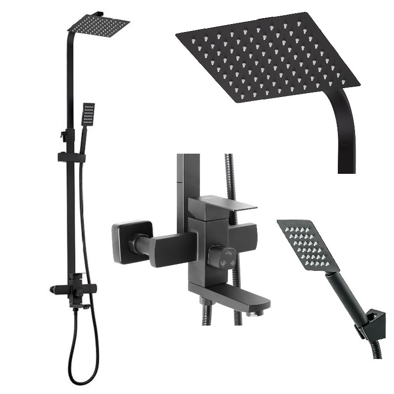 Душова колона зі змішувачем Mixxus KUB-009-J чорний