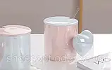 Стильний кухоль Серце з кришкою і ложкою, фото 4