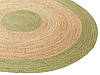 Круглий джутовий килим ø 140 см Бежево-зелений YAYALAR, фото 3