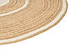 Круглий джутовий килим ⌀ 140 см Бежево-білий HALFELI, фото 4