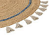 Круглий джутовий килим ⌀ 140 см Бежево-Синій OBAKOY, фото 4