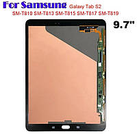 Дисплей Samsung T810 T815 T813 T819 SM-T810 SM-T815 SM-T819 Galaxy Tab S2 9.7, черный, дисплей + тачскрин