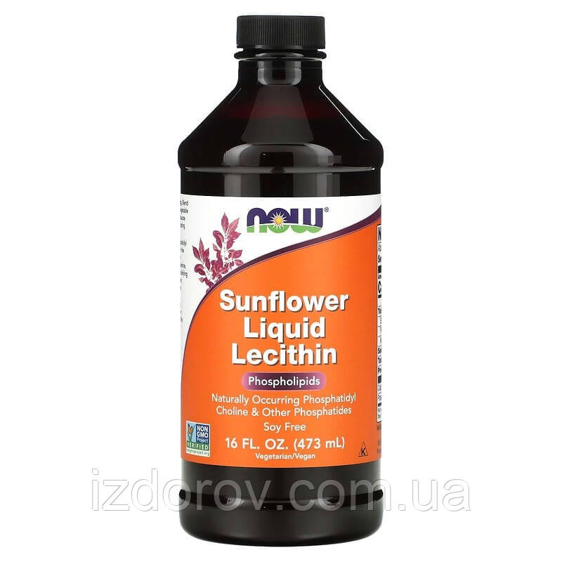 Рідкий лецитин із соняшнику Now Foods Sunflower Liquid Lecithin 473 мл, фото 1