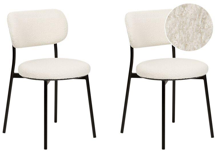 Набір з 2 обідніх стільців букле Off-White CASEY, фото 1