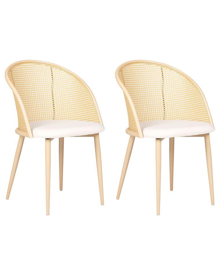 Набір із 2 металевих обідніх стільців світлого дерева CORNELL, фото 1