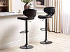 Набір з 2 поворотних барних стільців із штучної шкіри чорного кольору CONWAY II, фото 2