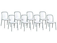 Набор из 8 садовых стульев белого и серого цвета SPEZIA