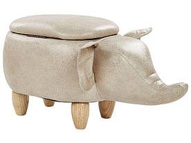 Табурет для зберігання тварин зі штучної шкіри Taupe ELEPHANT