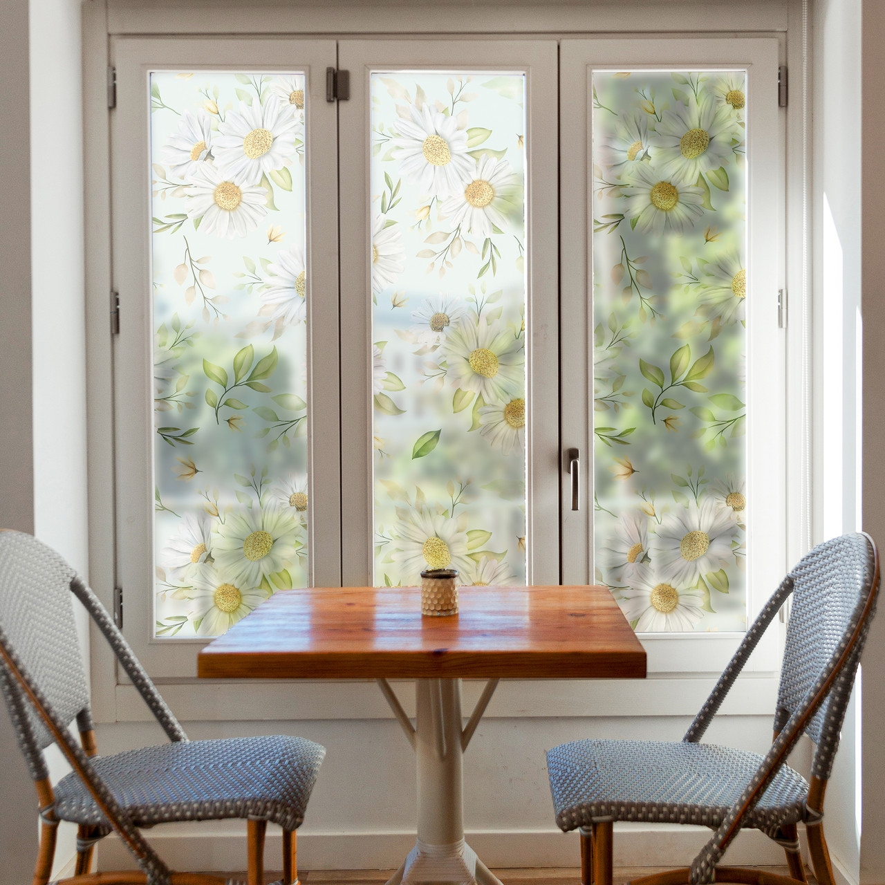 Пленка самоклейка на стекло Ромашки декоративная матирующая пленка для ...