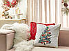 Бавовняна подушка з візерунком «Різдвяна ялинка» 45 x 45 см Біла EPISCIA, фото 2