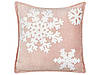 Набір з 2 оксамитових подушок з різдвяним мотивом 45 x 45 см Рожевий MURRAYA, фото 3