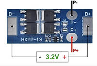 BMS контроллер 1S LiFePo4 18650 3,2 V 16A заряда/разряда