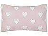 Набір з 2 бавовняних подушок з вишивкою сердець 30 х 50 см Рожевий GAZANIA, фото 4