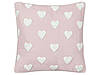 Набір з 2 бавовняних подушок з вишивкою сердець 45 х 45 см Рожевий GAZANIA, фото 4