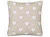 Набір з 2 бавовняних подушок з вишивкою сердець 45 х 45 см Бежевий GAZANIA, фото 4