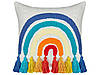 Набір з 2 бавовняних подушок з вишивкою Веселка 45 x 45 см Різнокольоровий DURSTENIA, фото 4