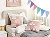 Набір з 2 бавовняних подушок з вишивкою веселки 45 x 45 см Рожевий LEEA, фото 2