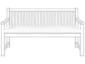 Подушка на сидінні лави 152 x 54 см Білий VIVARA