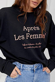 Жіночий світшот без капюшона з принтом APR78S LES FEMMES