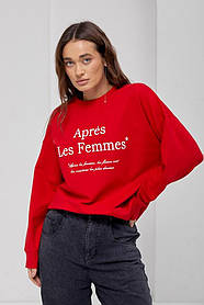 Жіночий світшот без капюшона з принтом APR78S LES FEMMES