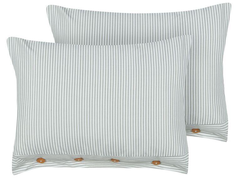 Набір із 2 подушок у смужку 40 х 60 см Зелено-білий SEBRINE, фото 1