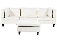 3-місний модульний тканинний диван з оттоманкою білого кольору UNSTAD