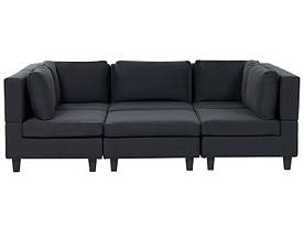 5-місний модульний тканинний диван з отоманкою чорного кольору UNSTAD