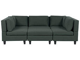 5-місний модульний тканинний диван з отоманкою темно-зеленого кольору UNSTAD