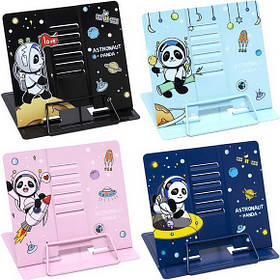 Підставка для шкільних підручників та книг "Панда космонавт" металева, кольори в асортименті