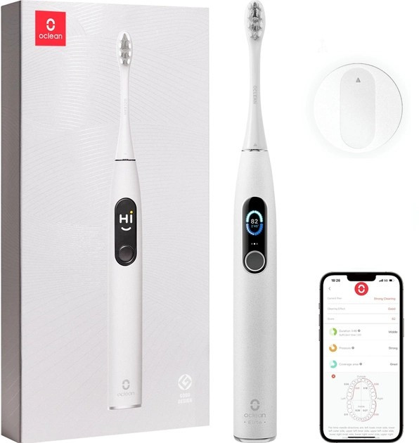 Умная зубная электрощетка Oclean X Pro Elite (OLED) (6970810551815) серая
