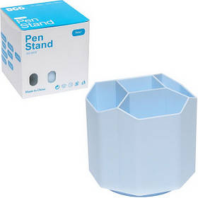 Склянка для ручок, олівців та канцелярських дрібниць "WXS-2" блакитний 5 відділень, розмір 12х12см.