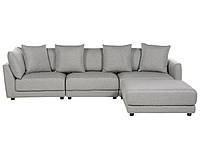 3-местный тканевый диван с пуфом светло-серого цвета SIGTUNA