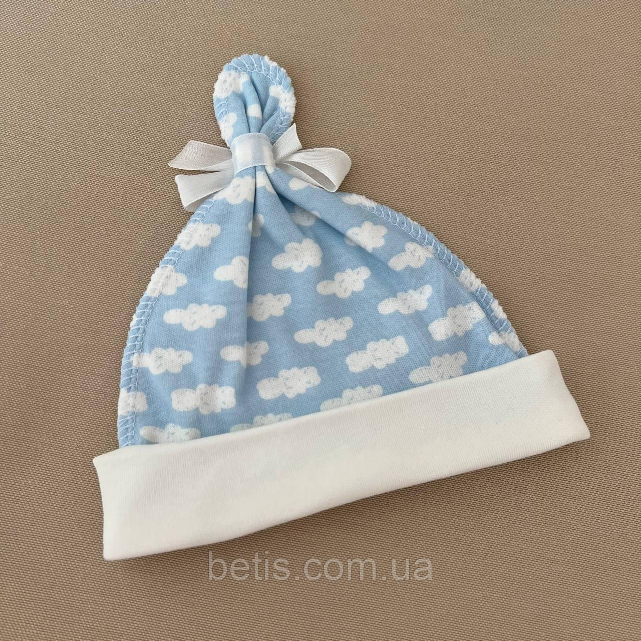 Шапочка "Хмаринки" Малюнок Блакитний Інтерлок арт.27687287 Зріст 38-28(р)