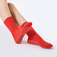 Турмалиновые носки с массажной подошвой, носки турмалиновые самонагревающиеся для ног пара - цвет черный Красный