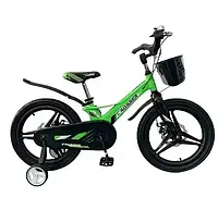 Велосипед детский легкий магниевый 18 " литые диски, дисковые тормоза Crosser Hunter Premium, складной руль