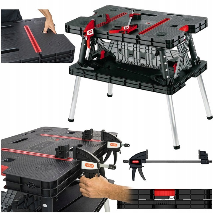 Стіл верстак Keter Pro 237005 професійний + 2 струбцини