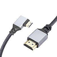 Кабель переходник Mini HDMI - HDMI (M/F) 4К 2K 60Hz, 20 см (Left)