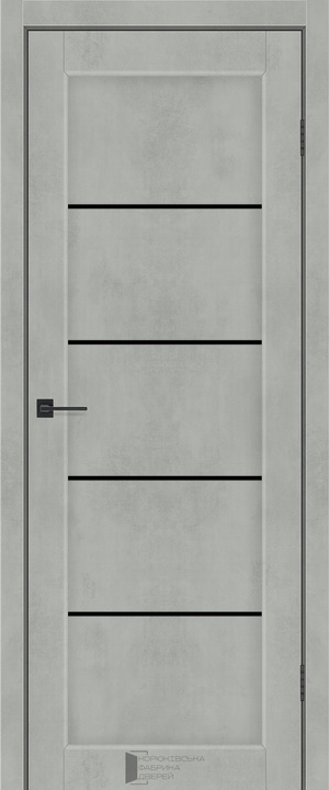 Міжкімнатні двері KDF LIBERTI Вена чорне скло ПВХ Альба Лайн (600)