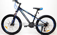 Велосипед 24" CROSS SOLO (рама 13") черно-синий с серым глянцем