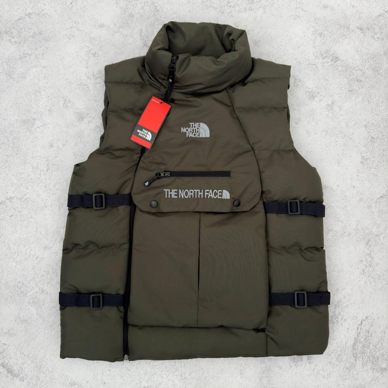 Чоловічий жилет The North Face хакі без капюшона з плащової тканини Безрукавка Зе Норт Фейс