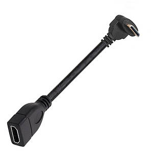 Кабель перехідник кутовий Mini HDMI Male — HDMI Female Full HD 1080P, 16 см (UP), фото 3
