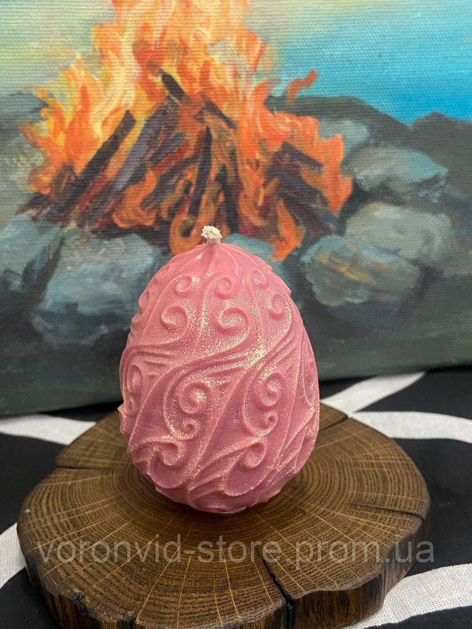 Свічка "Яйце" фігурна рожева