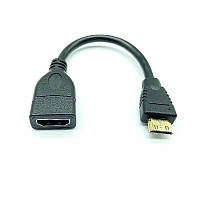 Кабель переходник Mini HDMI - HDMI (M/F) 1080P Full HD, 16 см (Прямой)