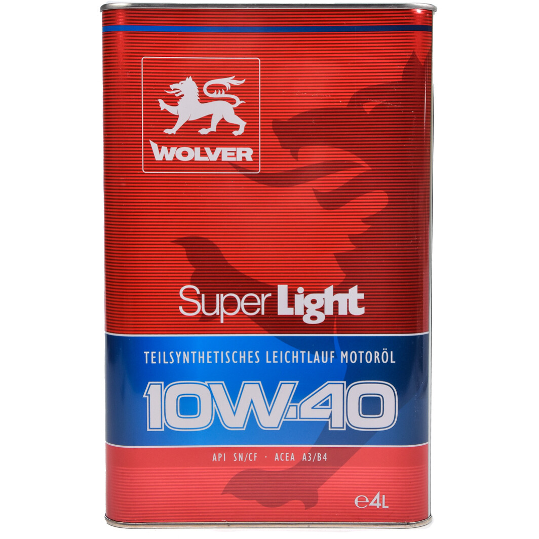 Моторна олива WOLVER Super Light 10w40 SM/CF 4л