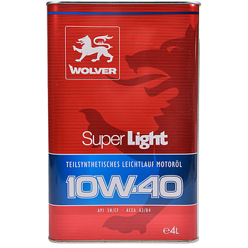 Моторна олива WOLVER Super Light 10w40 SM/CF 4л