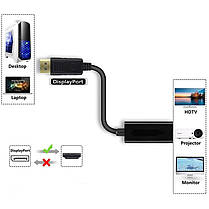 Адаптер перехідник Display Port — HDMI (M/F) для передавання відеосигналу 4K/2К/Full HD, фото 5