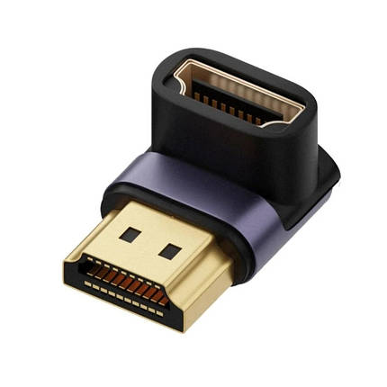 Перехідник кутовий HDMI — HDMI M/F LED Metal (v2.1, 48Gbps, 8К) A8K-05, фото 1