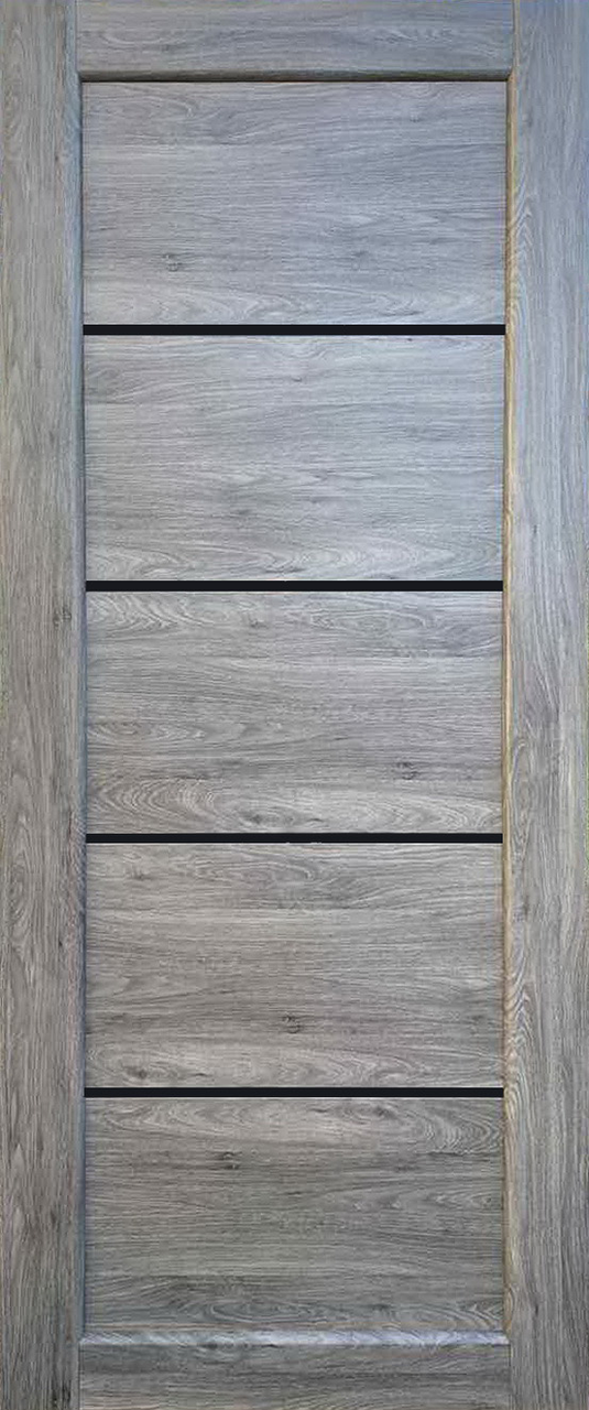 Міжкімнатні двері KDF LIBERTI Вена чорне скло ПВХ Бук Графіт (600)